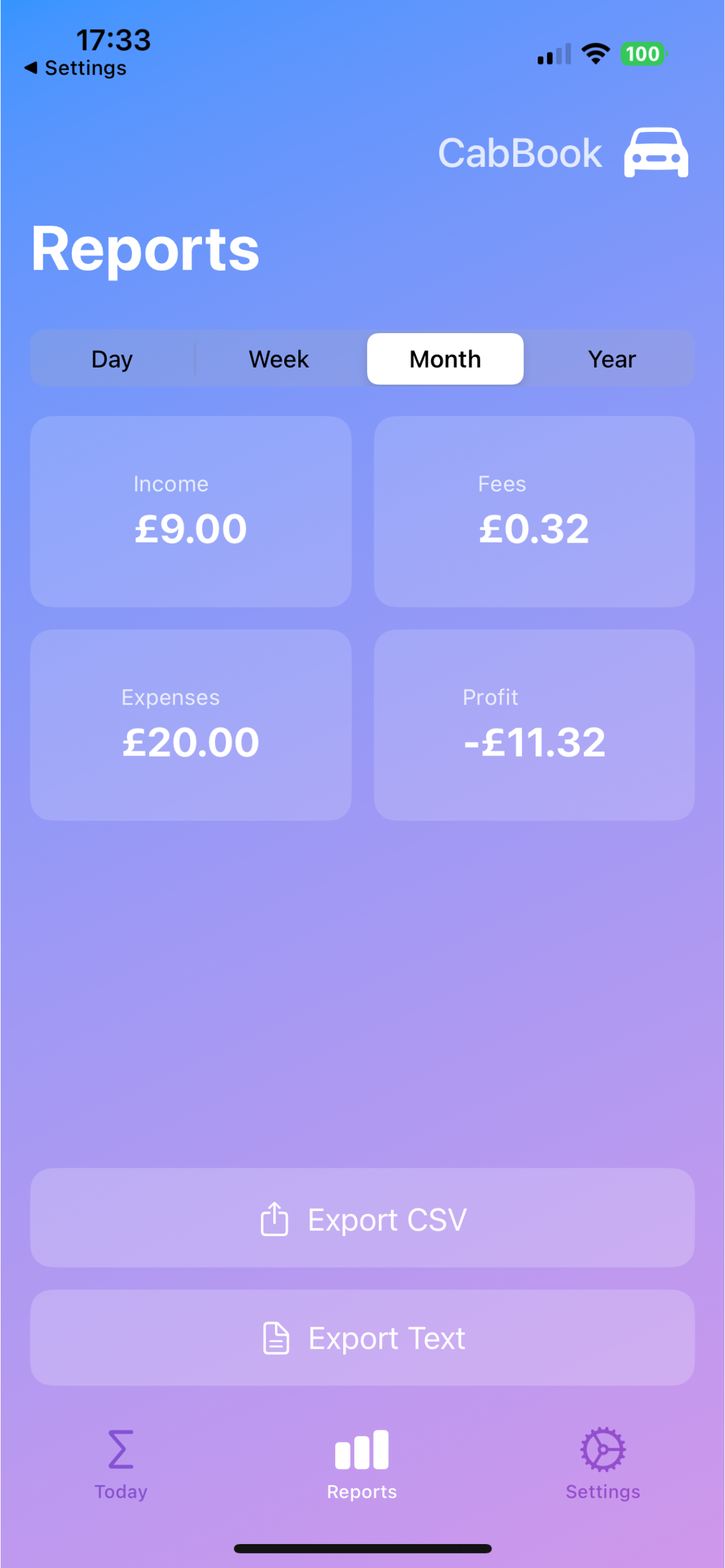 CabBook App Screenshot 2